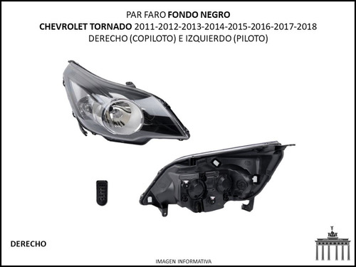 Chevrolet Tornado Par Faro 2011-2018 Fondo Negro Cng Foto 2