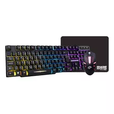 Kit Gamer Teclado Km5228 Rgb Rainbow + Mouse Moa834 + Mouse 