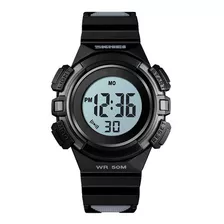 Reloj Skmei 1485 Deportivo Niñas Sumergible Cronometro Negro Color Del Fondo Blanco