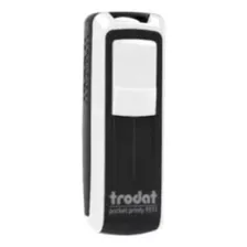 Stamp Trodat Pocket Printy 9511, 14 X 38 Mm, Color De Tinta: Negro, Color Exterior: Blanco Y Negro