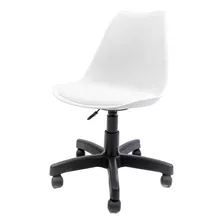 Cadeira Para Escritório Com Rodízios Saarinen Office Cor Branco/preto Material Do Estofamento Polipropileno