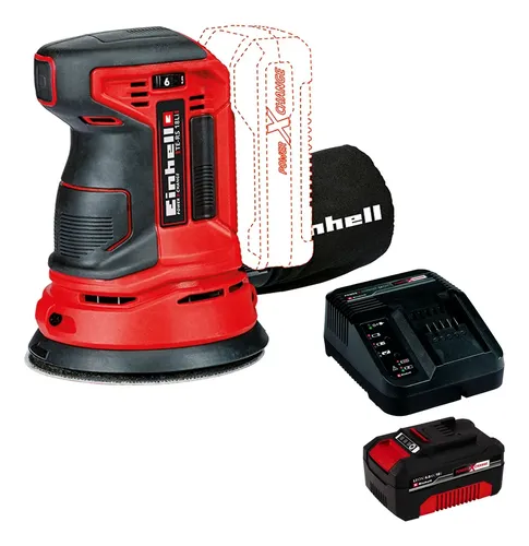 Lijadora Roto Orbital Inalambrica Einhell Te-rs 18 + Kit 4ah Rojo