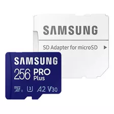 Cartão De Memória Micro Sd Samsung Pro Plus + Adap 256gb 4k