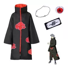 Juego De 4 Piezas Naruto Akatsuki Cloak+anillo, Diadema Y Co