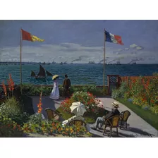 Jardim A Beira-mar Verão França 1867 De Monet Tela 51cmx38cm