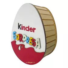 Caja Dulcero Huevo Kinder Regalo Sorpresa Mdf Pintada 1pza