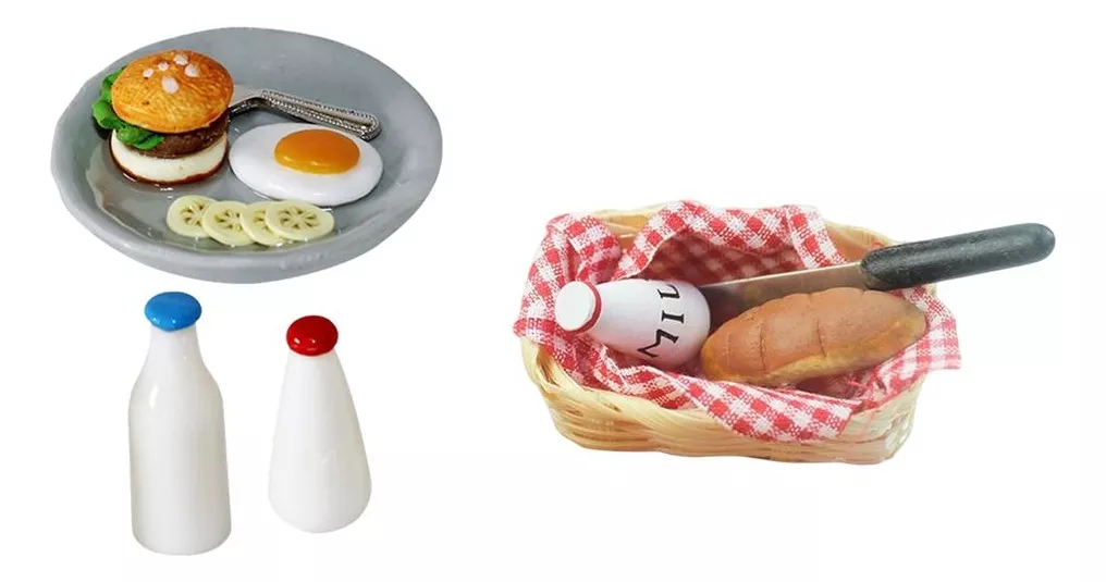 Juego De Desayuno En Miniatura De Muñecas Cesta De Pan