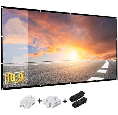 Pantalla Para Proyector 100 Tela Gruesa Con Kit De Montaje