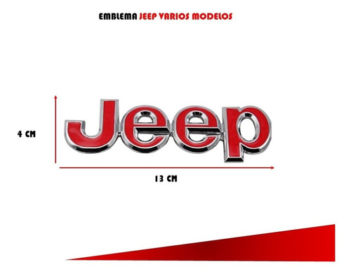 Emblema Para Parrilla Jeep Rojo Con Filo Cromado Foto 3