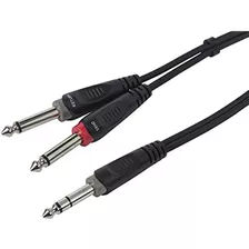 Monoprice 14 Pulgadas Trs Macho A Dos 14 Pulgadas Ts Cable D