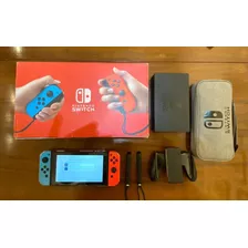Nintendo Switch 32gb Standard Cor Vermelho-néon, Azul-néon E Preto, Com Marcas De Uso