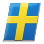 Kit Emblema Bandera Suecia Volvo + Llavero Premium De Metal
