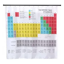 Cortina De Baño Teflón Estampada Tabla Periódica Con Ganchos