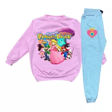 Conjunto Sudadera Princesa Peach Mario Para Niñas