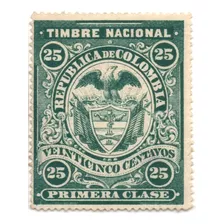 Estampilla De Timbre 25 Centavos 1887 Nueva