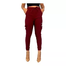 Calça Jogger Feminina Camuflada Cinza Azul Jeans Sarja