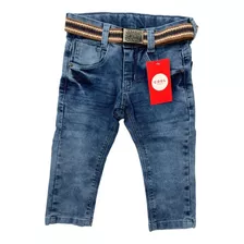 Calça Jeans Bebê Infantil Com Elastano E Regulador 1 2 3
