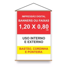 Banner Personalizado Ou Faixa 1,20x0,80cm Impressão Digital