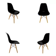 Cadeira Eames Eiffel Preta - Kit 4 Unidades