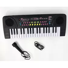 Brinquedo Teclado Musical Infantil C Microfone Cabo 37teclas