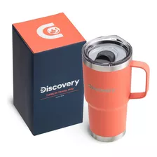 Vaso Termico Tapa Magnetic Slider 600 Ml Termo Mug Discovery Color Naranja Vaso Térmico 600 Ml