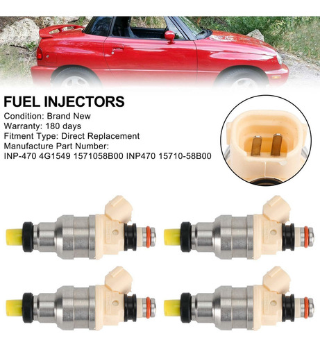 Injector 4x Inyectores Combustible For Suzuki Sidekick X-90 Foto 3