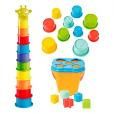 Brinquedo Educativo Bebe Encaixe Torre Divertida Da Girafa
