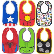 Marvel Avengers Baberos Para Bebé Niño Pack De 6 Spiderma.