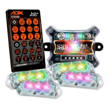 Strobo Ajk Rítmico Rgb Controle Ir 3° Geração 4 Faróis Led