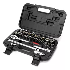 30pc 1/2 Drive Socket Wrench Set - Metric + Sae - Incl...