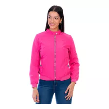 Chamarra Bomber Para Mujer Cuello Mao Forro Peluche Fino