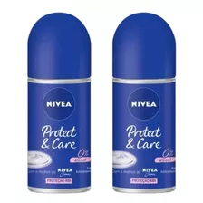 Desodorante Roll-on Nivea 50ml Fem Protect E Care- Kit C/2un