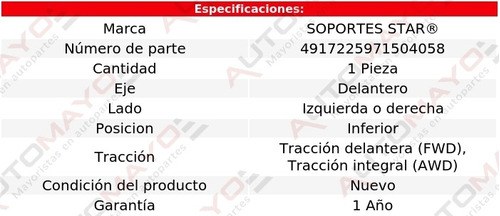 1 - Buje Horquilla Del Izq/der S Star Murano V6 3.5l 09-14 Foto 2