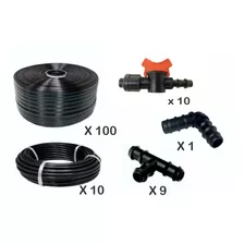 Kit De Riego Para Huerta Casera (10 Líneas De 10mts C/u)