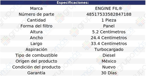 Filtro Para Aire Engine Fil Silverado 3500hd V8 6.6l 11 A 15 Foto 2