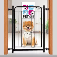 Portão Grade Proteção Criança Bebe Cão Pet De 69 Cm À 74 Cm Cor Preto