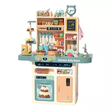 Cozinha Infantil Grande Completa Fogão Vapor Pia Lousa Cor Colorido