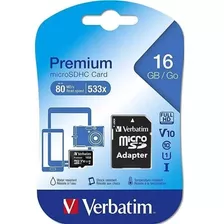 Tarjeta De Memoria Ssd 16gb Verbatim Premium Con Adaptador 