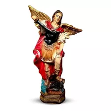 Estátua São Miguel Arcanjo Imagem Asas Abertas Grande 30cm Cor Colorido