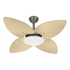 Ventilador Teto Bronze 4 Pás Palha Turbo Winds Ventax 220v Cor Das Pás Natural Diâmetro 120 Cm Material Das Pás Mdf