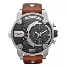 Diesel Gris Dial Ss Cuero Cronógrafo Cuarzo Reloj Para Hombr