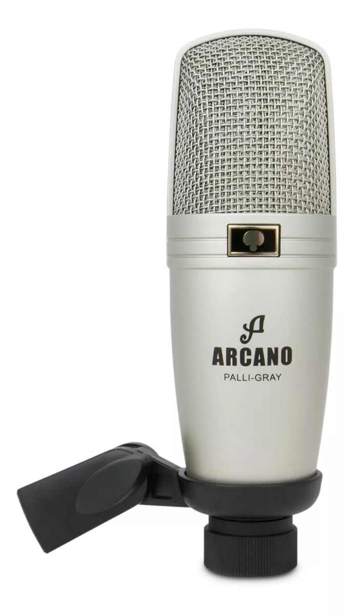Microfone Condensador Xlr Arcano Palli-gray C/ Suporte