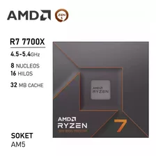 Procesador Amd Ryzen 7 7700x 7th 4.5 Ghz 8n Am5 Jwk