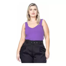 Regata Plus Size Alça Grossa Premium Alfaiataria