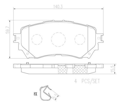 Balata Delantero Brembo P49048n Mazda 6 2014 2015 2016 2017 Foto 2