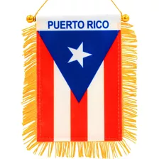 Minibandera Anley, Puerto Rico, Doble Costura, 10 X 15 Cm