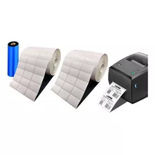 Kit 2 Rl Etiquetas 33x21 E 1 Ribbon Cera Impr Elgin L42 Pro