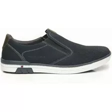 Sapatênis Pegada Masculino Couro Slip On Marinho Casual