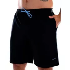 Calção Elite Futebol Com Bolso Plus Size Masculino Preto