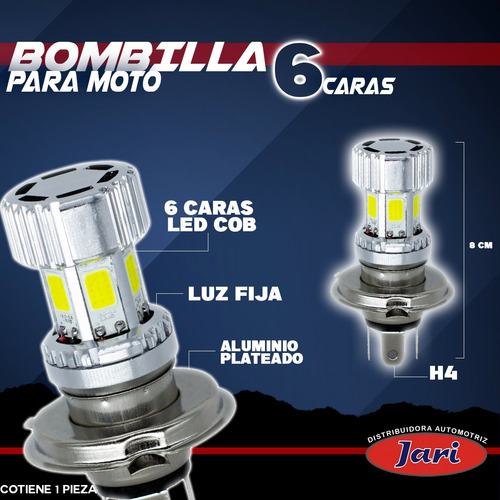 Bombilla Para Moto De Led 6 Caras Alta Y Baja H4 O B35 Foto 3